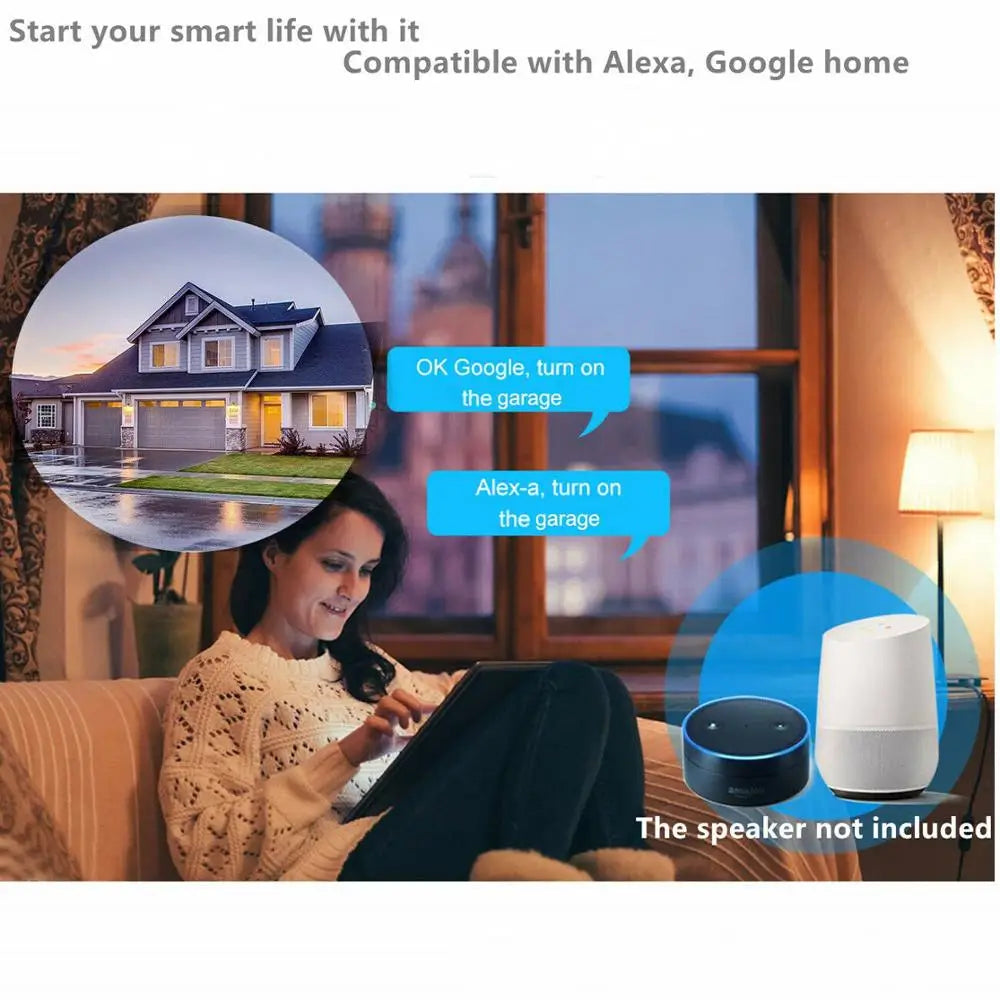 WiFi Smart Garage Door Opener – App & Voice Control