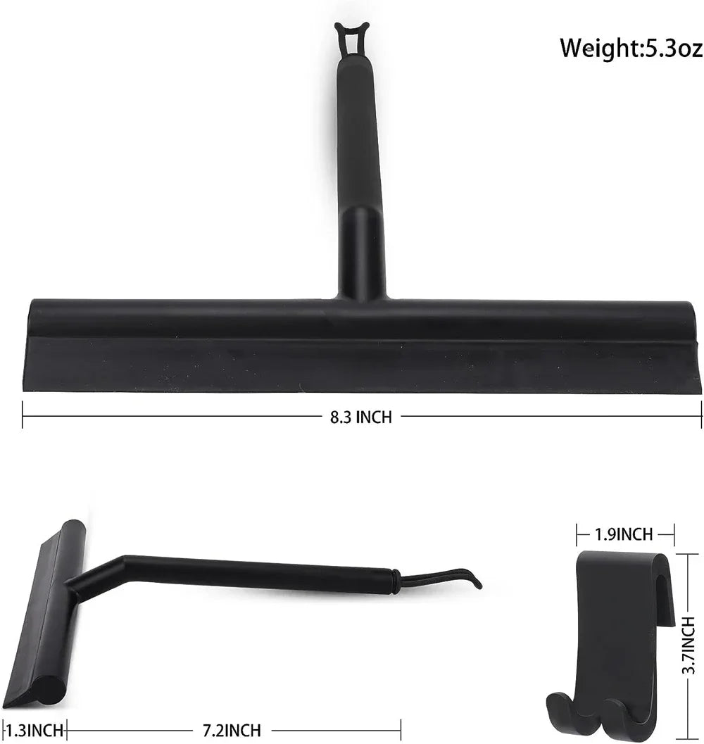 Silicone Shower Squeegee – Glass & Mirror Cleaner with Holder