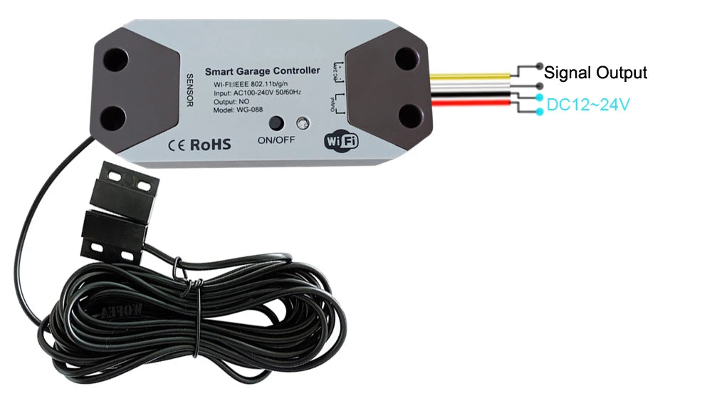 WiFi Smart Garage Door Opener – App & Voice Control