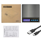 30kg Digital Kitchen Scale – 1g Precision & USB-C Rechargeable