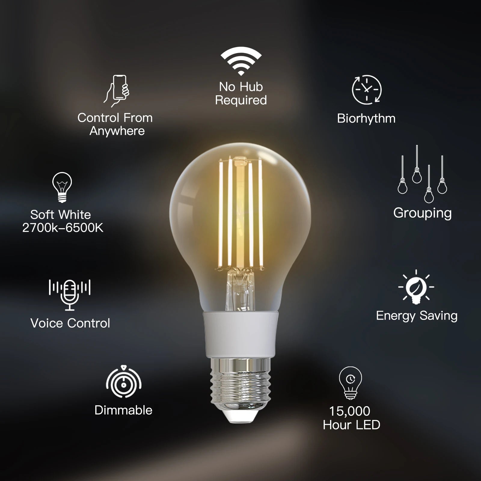 MOES E27 WiFi Smart LED Bulb – Dimmable Warm to Cool White