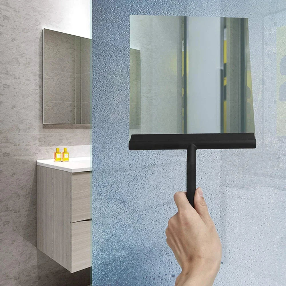 Silicone Shower Squeegee – Glass & Mirror Cleaner with Holder