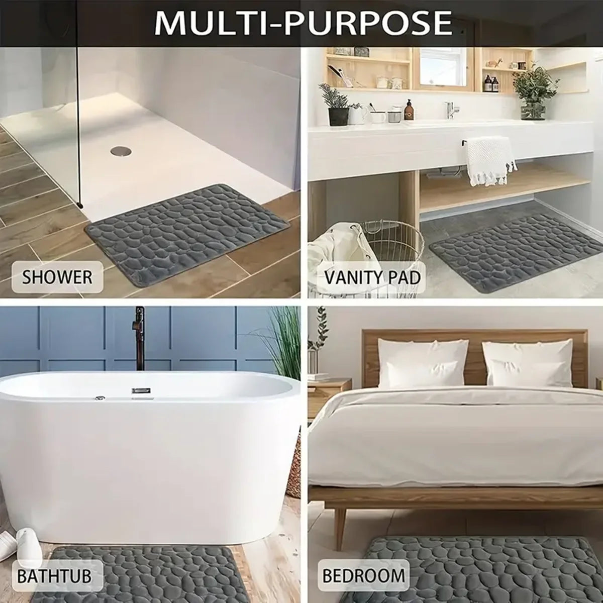 3D Non-Slip Bathroom Mat – Super Absorbent & Quick Dry