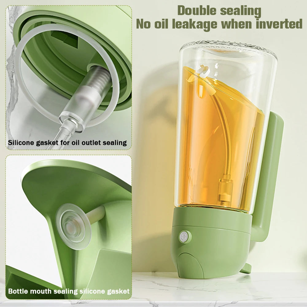 2-in-1 Glass Oil Sprayer & Dispenser – 470ml Cooking Bottle
